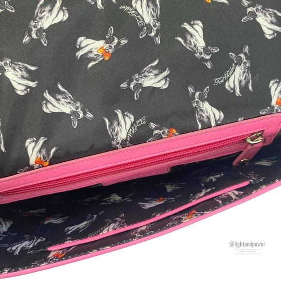 Ted Baker Fluorescent Pink Scallop Edge Clutch EUC - Picture 14 of 14